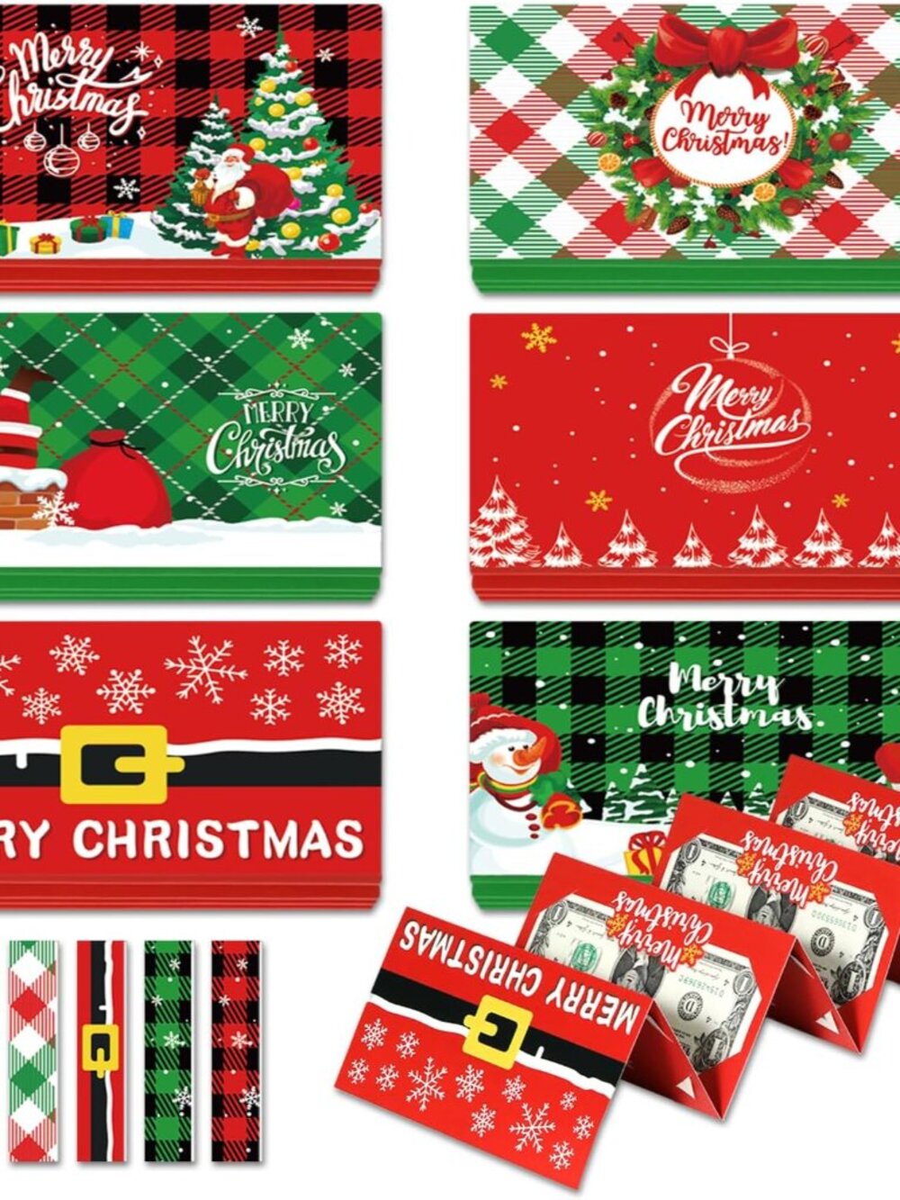 6Pcs Christmas Money Holders Cards Booklet for Christmas Cash Gifts